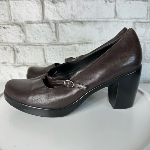 Dansko Brown Heels Tara Nappa Mary Jane Leather Buckle Strap Neutral 9 39 - Picture 12 of 12